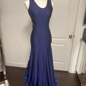 Elegant Blue Sleeveless flamenco inspired  Dress